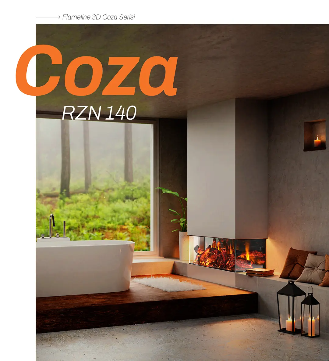 Coza RZN 140 Elektrikli Şömine 11 COZA: Huzurun ve Sıcaklığın Yeni Adı COZA, 3 cepheli cam tasarımıyla yaşam alanlarınıza zarafet katarken, size huzurlu bir atmosfer sunar. Gerçek meşe odununun yanma sesi ve 3 boyutlu FlameLog odunları sayesinde, iç dünyanızda sakin ve rahatlatıcı bir yolculuğa çıkarsınız. Hayatın koşuşturmasından uzaklaşıp, dinginliğin tadını çıkarmak istediğiniz anlarda COZA, size özel bir kaçış noktası yaratır. Ayrıca, mekanlarınıza uyum sağlayan isteğe bağlı “L” yüzey seçeneği ile COZA, her türlü yaşam alanına şıklık ve fonksiyonellik getirir.